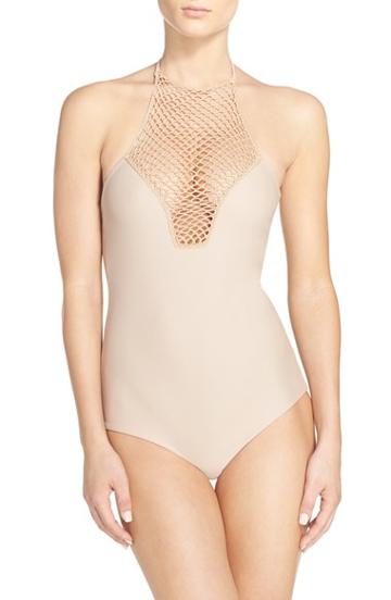 Women's Acacia Swimwear Crochet Halter One-piece Swimsuit