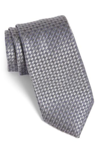 Men's Calibrate Artesia Check Silk Tie, Size - Black