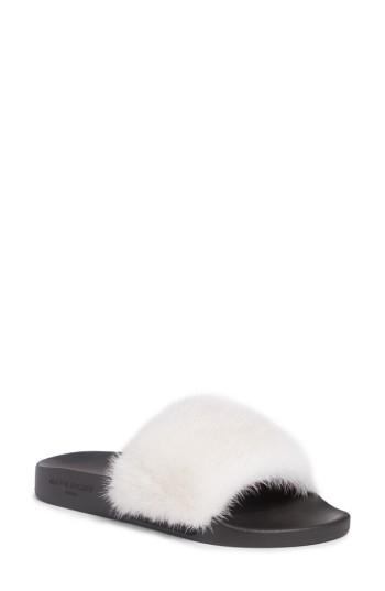 Women's Givenchy Genuine Mink Fur Slide Sandal Us / 35eu - White