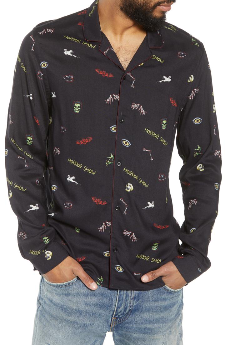 Men's The Kooples Fit Horror Show Print Sport Shirt