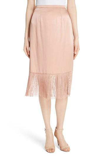 Women's Tracy Reese Fringe Silk Skirt - Pink