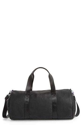 Violet Ray New York Front Pocket Faux Leather Duffel Bag - Black