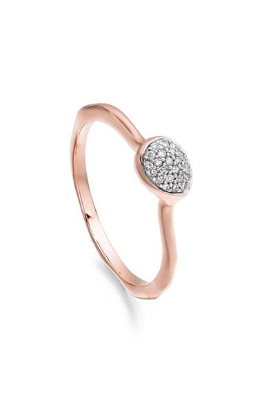 Women's Monica Vinader 'siren' Small Pave Diamond Stacking Ring