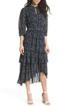 Women's Ever New Floral Ruffle Midi Dress - Black