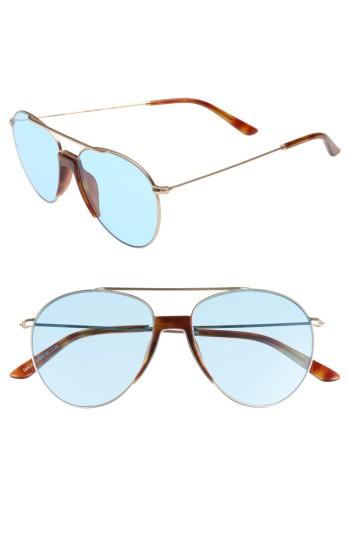 Men's Smoke X Mirrors Fortunate Son 53mm Aviator Sunglasses - Tortoise/ Transparent Blue