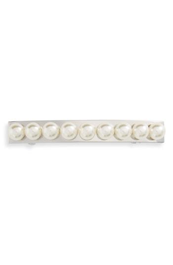 L. Erickson Imitation Pearl & Metal Barrette, Size - Metallic