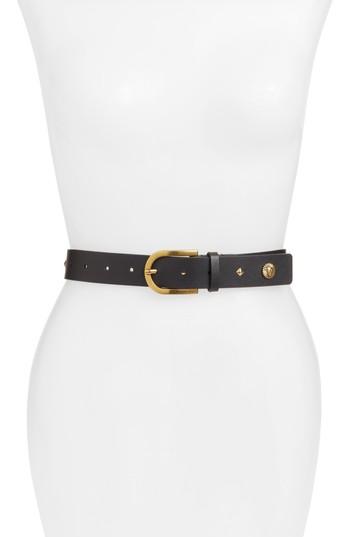 Women's Michael Michael Kors Studded Leather Belt - Black