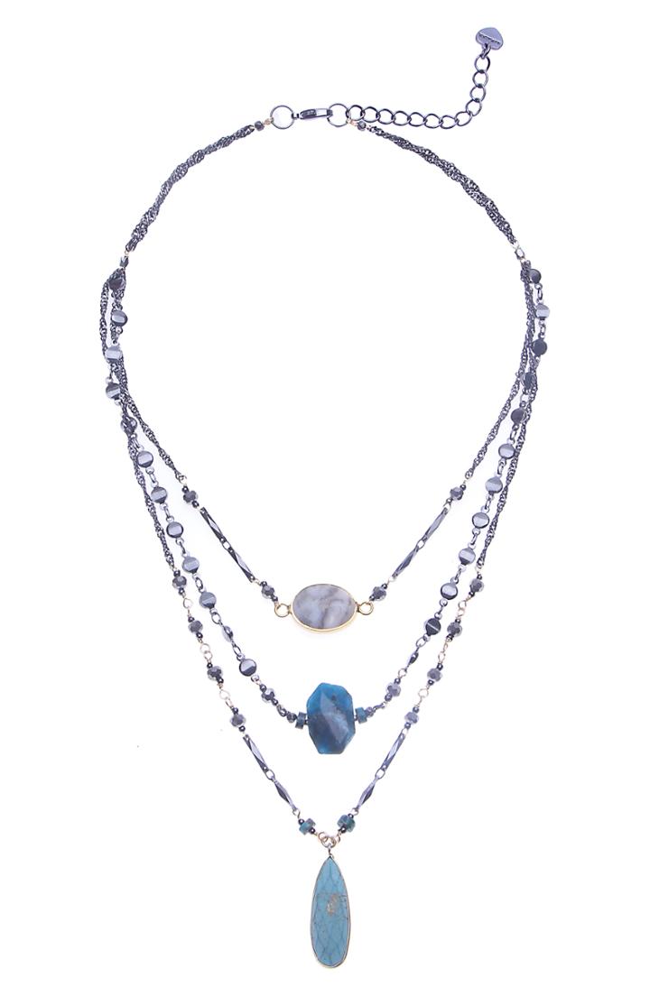 Women's Nakamol Design Multistrand Stone Pendant Necklace