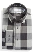 Men's Calibrate Trim Fit Non-iron Stretch Check Dress Shirt - 32/33 - Black