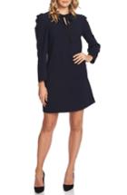 Women's Cece Puff Sleeve Tie Neck Dress - Blue