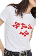Women's Topshop By And Finally All You Need Is Love Tee Us (fits Like 0) - White