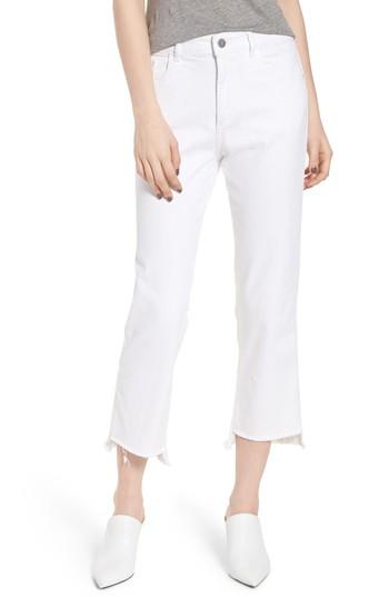 Women's Dl1961 Patti High Waist Crop Straight Leg Jeans - White