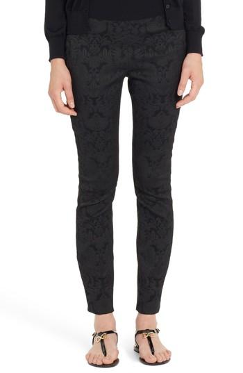 Women's Dolce & Gabbana Stretch Jacquard Leggings Us / 38 It - Black