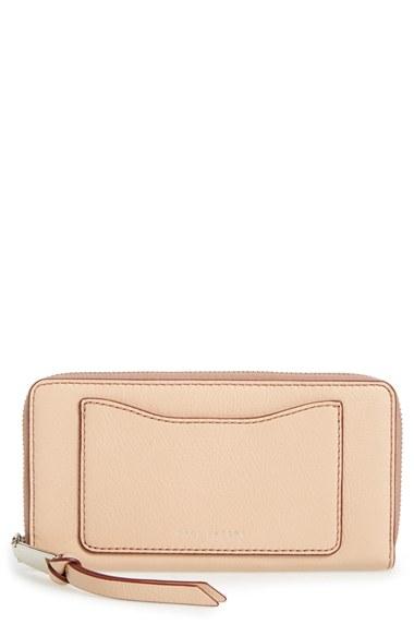 Women's Marc Jacobs 'recruit Standard' Leather Wallet - Beige