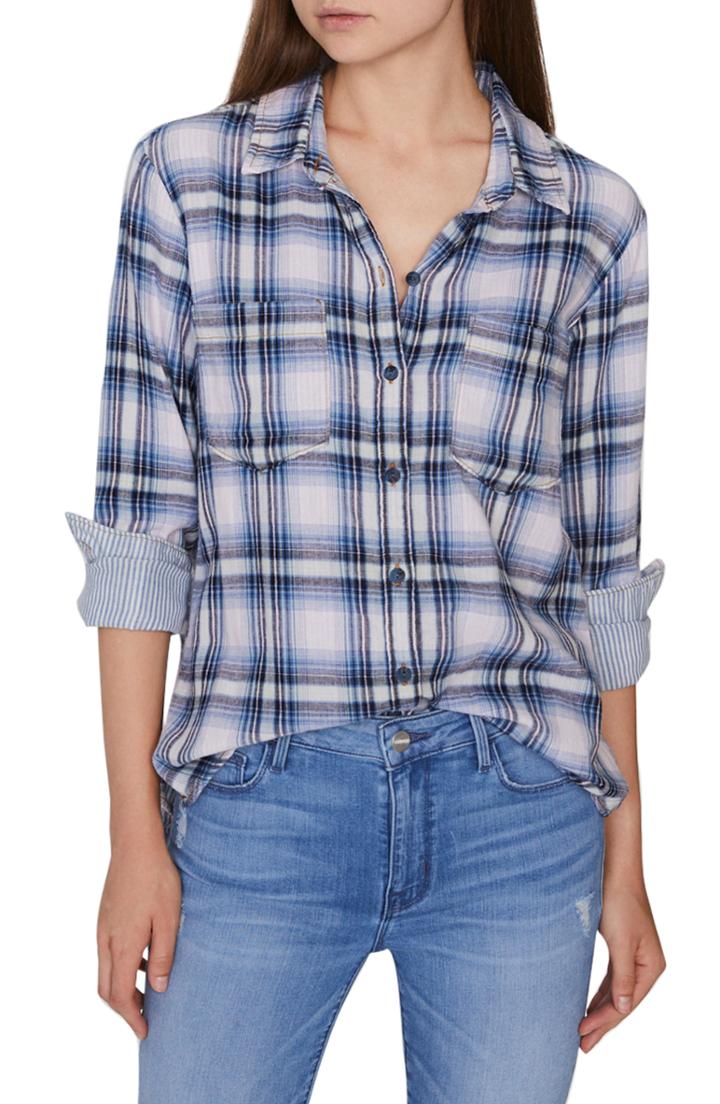 Women's Sanctuary Favorite Boyfriend Plaid Cotton Shirt