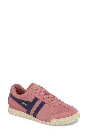 Women's Gola Harrier Suede Low Top Sneaker M - Pink