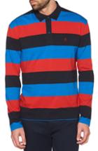 Men's Original Penguin Rugby Stripe Long Sleeve Polo