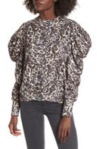 Women's Afrm James Balloon Sleeve Sweatshirt - Brown