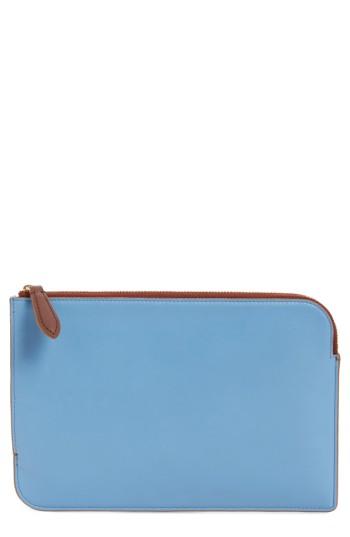 Diane Von Furstenberg Medium Leather Zip Pouch - Blue