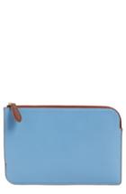 Diane Von Furstenberg Medium Leather Zip Pouch - Blue