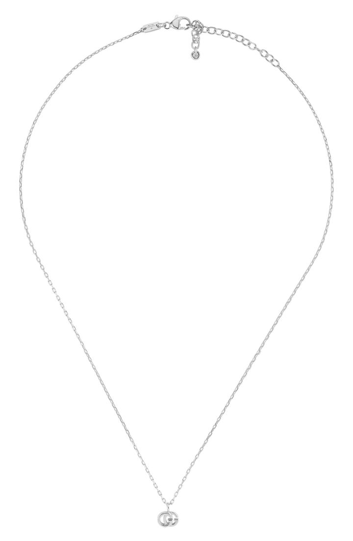Women's Gucci Gg Running Diamond Pendant Necklace