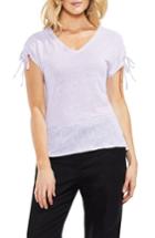 Women's Vince Camuto Drawstring Shoulder V-neck Tee, Size - Purple