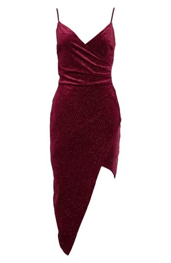 Women's Love, Nickie Lew Velvet Surplice Dress - Burgundy