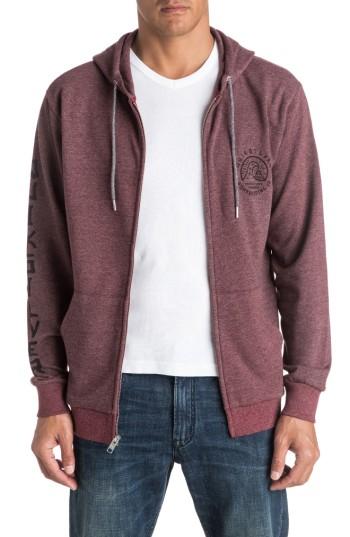 Men's Quiksilver Jungle Forest Zip Hoodie, Size - Red
