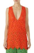 Women's Gucci Sheer Floral Lace Tank Us / 38 It - Orange