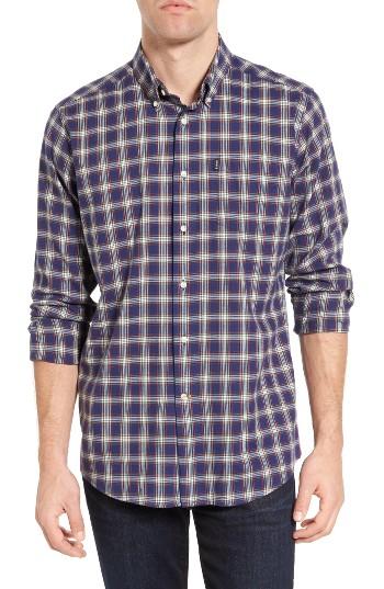 Men's Barbour Warren Tailored Fit Plaid Sport Shirt - Blue