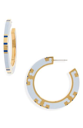 Women's Tory Burch T-stripe Hoop Earrings