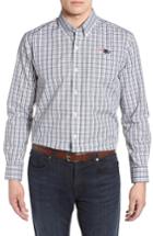 Men's Cutter & Buck New England Patriots - Gilman Regular Fit Plaid Sport Shirt - Blue