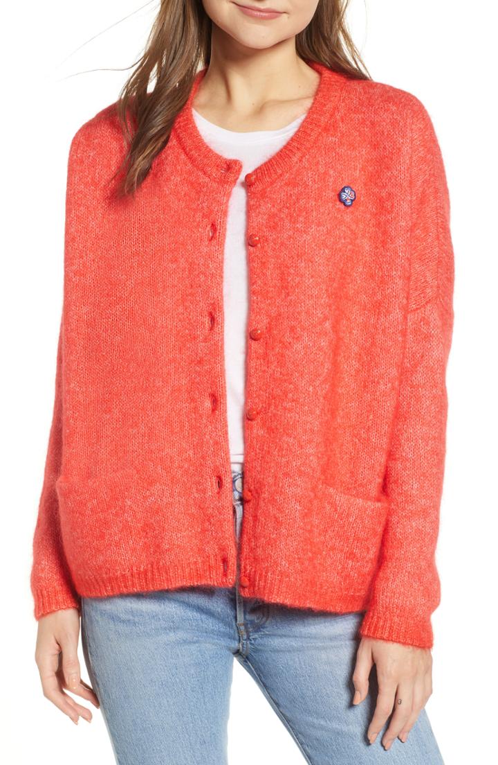Women's Scotch & Soda Chunky Special Knit Cardigan /x-large - Blue