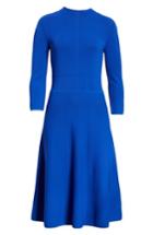 Women's Emporio Armani High Neck Fit & Flare Dress Us / 40 It - Blue
