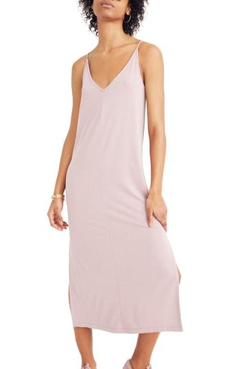 Women's Madewell Sandwashed Midi Slipdress, Size - Pink