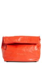 Simon Miller Lunchbag Leather Roll Top Clutch - Red