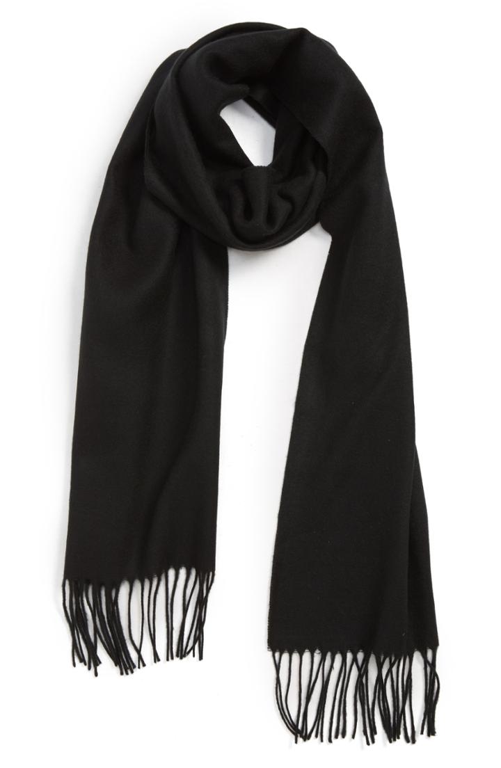 Men's The Rail Solid Fringed Scarf, Size - Black