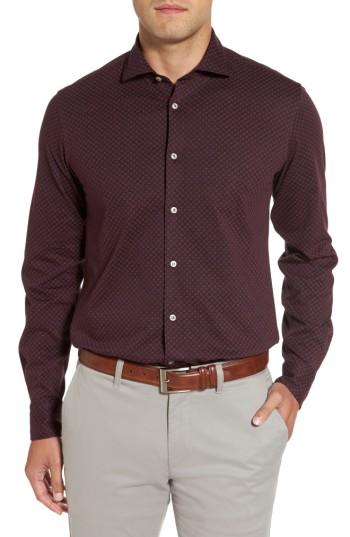 Men's Paul & Shark Floral Print Knit Sports Shirt