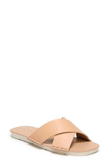 Women's Vince Nico Cross Strap Flat Sandal M - Beige