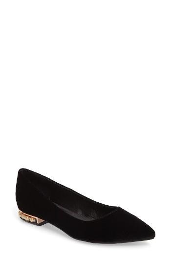 Women's Jeffrey Campbell Emilia Embellished Flat M - Black