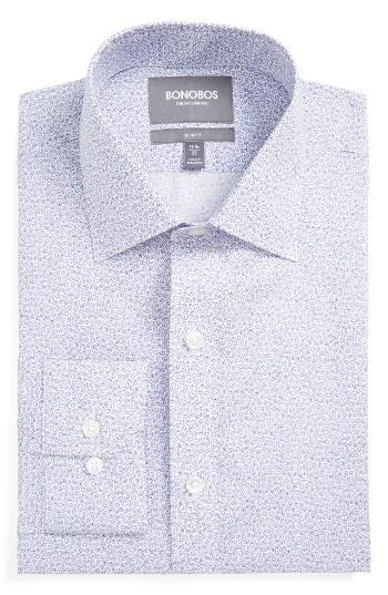 Men's Bonobos Americano Slim Fit Floral Dress Shirt .5 32 - Blue