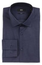 Men's Boss Slim Fit Houndstooth Dress Shirt .5 - Blue