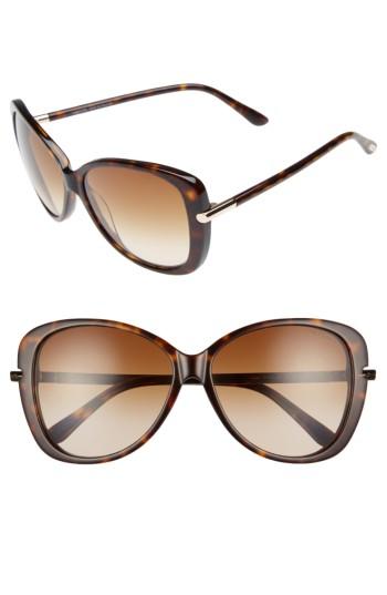 Women's Tom Ford Linda 59mm Gradient Butterfly Sunglasses -