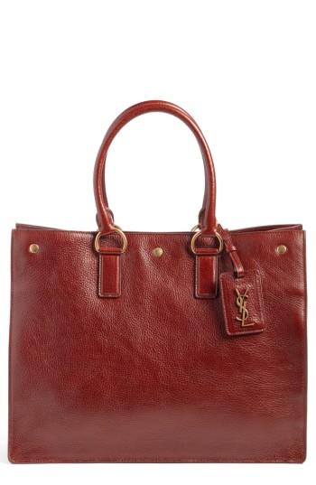 Saint Laurent Noe Glace Moroder Leather Tote - Brown
