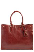 Saint Laurent Noe Glace Moroder Leather Tote - Brown