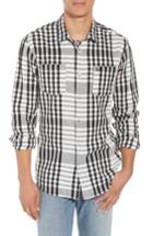 Men's Scotch & Soda Check Tea Towel Sport Shirt - Black