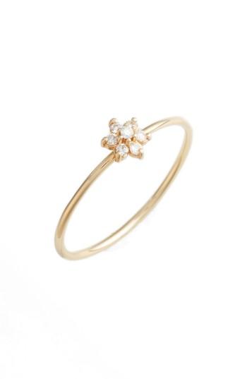 Women's Poppy Finch Diamond Flower Stacking Ring