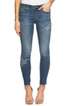 Women's Cece Floral Embroidered Skinny Jeans - Blue