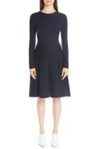 Women's Lela Rose Textured Jacquard Knit Fit & Flare Dress - Blue