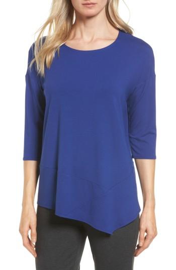 Women's Eileen Fisher Asymmetrical Jersey Tunic, Size - Blue